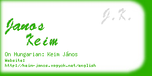 janos keim business card